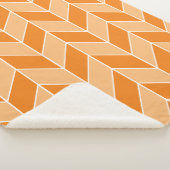 Modernes Orange Peach Herringbone Zickzack Muster Sherpadecke (3/4)