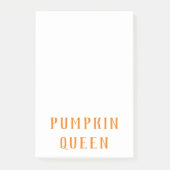 Modernes Orange Pumpkin Queen Best Gift Post-it Klebezettel (Vorderseite)