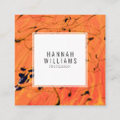 Modernes Orange QR Code Terracotta Paint Pattern Quadratische Visitenkarte (Vorderseite)