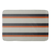 Modernes Orange Red Silver Gray Strip Muster Badematte (Vorderseite)