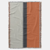 Modernes Orange Red Silver Gray Strip Muster Decke (Vorderseite Vertikal)