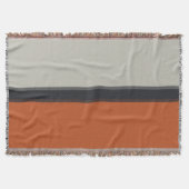 Modernes Orange Red Silver Gray Strip Muster Decke (Vorderseite)