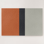 Modernes Orange Red Silver Gray Strip Muster Puzzle (Horizontal)