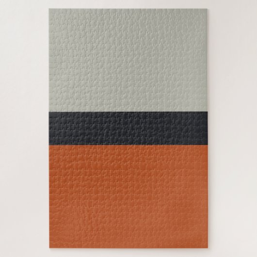 Modernes Orange Red Silver Gray Strip Muster Puzzle (Vertikal)