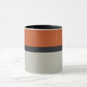 Modernes Orange Red Silver Gray Strip Muster Tasse (Zentrum)