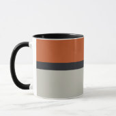 Modernes Orange Red Silver Gray Strip Muster Tasse (Links)