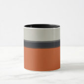 Modernes Orange Red Silver Gray Strip Muster Tasse (Zentrum)