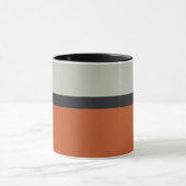 Modernes Orange Red Silver Gray Strip Muster Tasse (Zentrum)