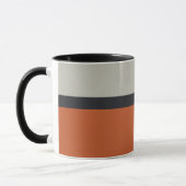 Modernes Orange Red Silver Gray Strip Muster Tasse (Links)
