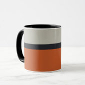 Modernes Orange Red Silver Gray Strip Muster Tasse (Vorderseite Links)