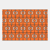 Modernes Orange Rektangel Geometrie Mitte des Jahr Geschenkpapier Set (Vorderseite)