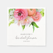 Modernes Orange Rosa Brautparty Serviette (Vorderseite)