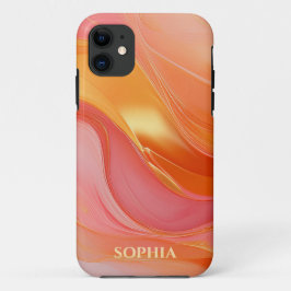 Modernes Orange Rosa und Gold- Case-Mate iPhone Hülle
