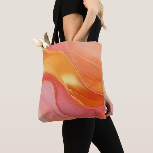 Modernes Orange Rosa und Gold- Tasche (Von Nahem)