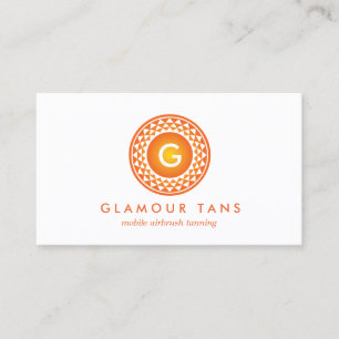 MODERNES ORANGE SUN-LOGO-MONOGRAMM FÜR SALON VISITENKARTE