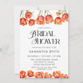 Modernes Orange Tulips Brautparty Einladung (Vorderseite)