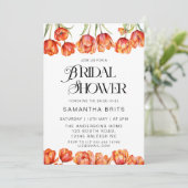 Modernes Orange Tulips Brautparty Einladung (Stehend Vorderseite)