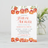 Modernes Orange Tulips Brautparty Einladung (Stehend Vorderseite)