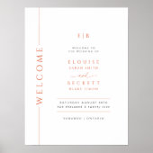 Modernes Orange Typografie Hochzeitstipendium Poster (Vorne)
