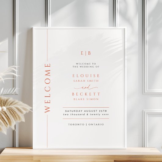 Modernes Orange Typografie Hochzeitstipendium Poster