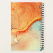 Modernes Orange- und Blaumarmormonogramm Planer (Rückseite)