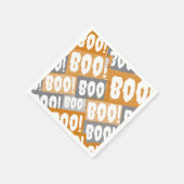 Modernes Orange- und Grauboo-Muster Halloween Serviette (Ecke)