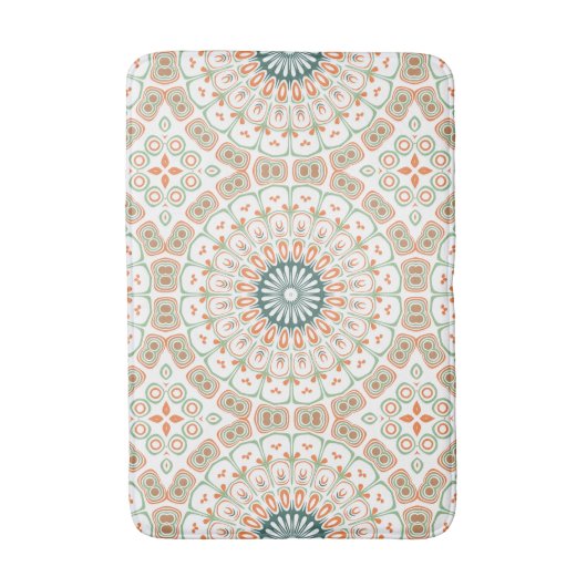 Modernes Orange- und Green-Mandala-Muster Badematte (Vorderseite Vertikal)