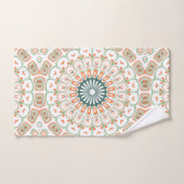 Modernes Orange- und Green-Mandala-Muster Badhandtuch Set (Handtuch)