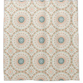 Modernes Orange- und Green-Mandala-Muster Duschvorhang (Vorderseite)