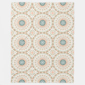Modernes Orange- und Green-Mandala-Muster Fleecedecke (Vorderseite)