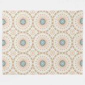 Modernes Orange- und Green-Mandala-Muster Fleecedecke (Vorderseite (Horizontal))