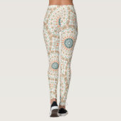 Modernes Orange- und Green-Mandala-Muster Leggings (Rückseite)