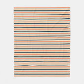 Modernes Orange- und Navy-Vertikal-Streifen Gemust Fleecedecke (Vorderseite)