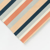 Modernes Orange- und Navy-Vertikal-Streifen Gemust Fleecedecke (Ecke)