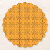 Modernes Orange- und Schwarz-Linear-Spider-Web Untersetzer (Vorderseite)