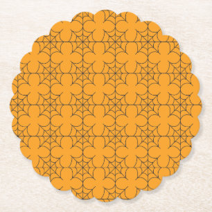 Modernes Orange- und Schwarz-Linear-Spider-Web Untersetzer