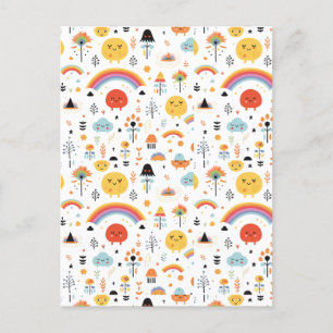 Modernes Orange- und Schwarzkürbisbohr Postkarte