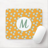Modernes Orange- und Weißleaf-Muster Mousepad (Mit Mouse)