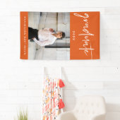 Modernes Orange- und White Graduate Script-Foto Banner (Insitu)