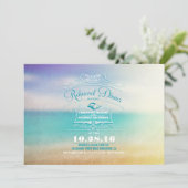 Modernes Orange Vanille Beach Probe Dinner Einladung (Stehend Vorderseite)