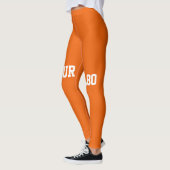 Modernes, orange-weißes Texttraining Leggings (Links)