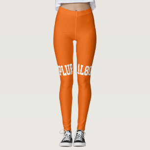 Modernes, orange-weißes Texttraining Leggings