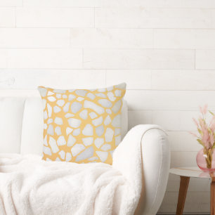 Modernes Orange White Terrazzo Muster Kissen