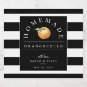 Modernes Orangecello Black Strip Beverage Label Alkoholflaschenetikett (Einzelnes Label)