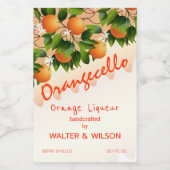 Modernes Orangecello Orange Weinetikett (Einzelnes Label)