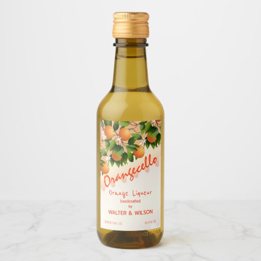 Modernes Orangecello Orange Weinetikett (Vorderseite)