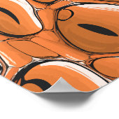 Modernes, orangefarbenes Abstraktes Design Poster (Ecke)