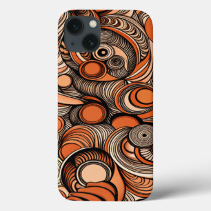 Modernes, orangefarbenes Abstraktes Muster Case-Mate iPhone Hülle
