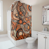Modernes, orangefarbenes Abstraktes Muster Duschvorhang (Beispiel)