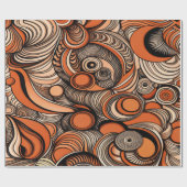 Modernes, orangefarbenes Abstraktes Muster Geschenkpapier (Flach)